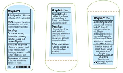 facts panel 30ml - Thieves Waterless Hand Sanitizer 1oz (30ml) Back Label